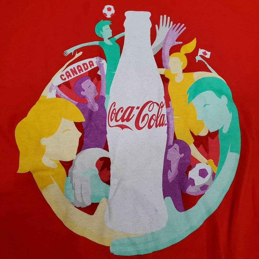 Vintage Womens World Cup Soccer Canada 2015 Coca Cola Short Sleeves Crew Neck - Picture 2 of 13